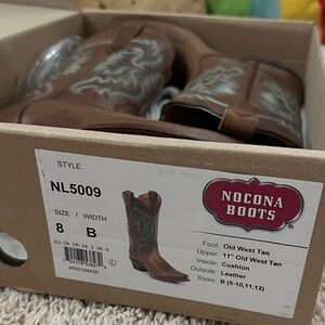 Nocona Old West Tan Heeled Boots